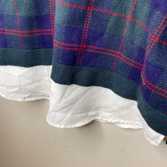 ANNE KLEIN Treeline Combo Mixed Media Plaid Sweater - Picture 10 of 13